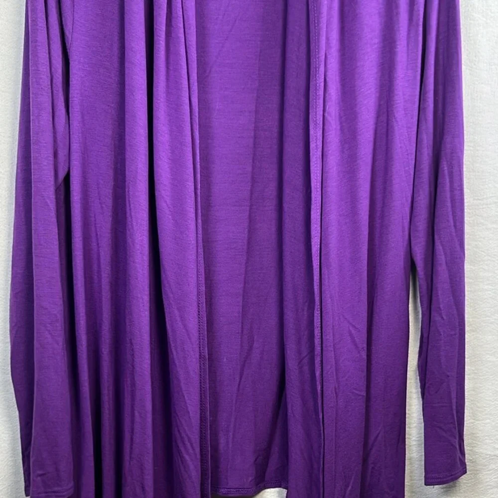 Ellen Tracy Purpl M/L Open‎ Front Cardigan Office Business Casual Lagenlook